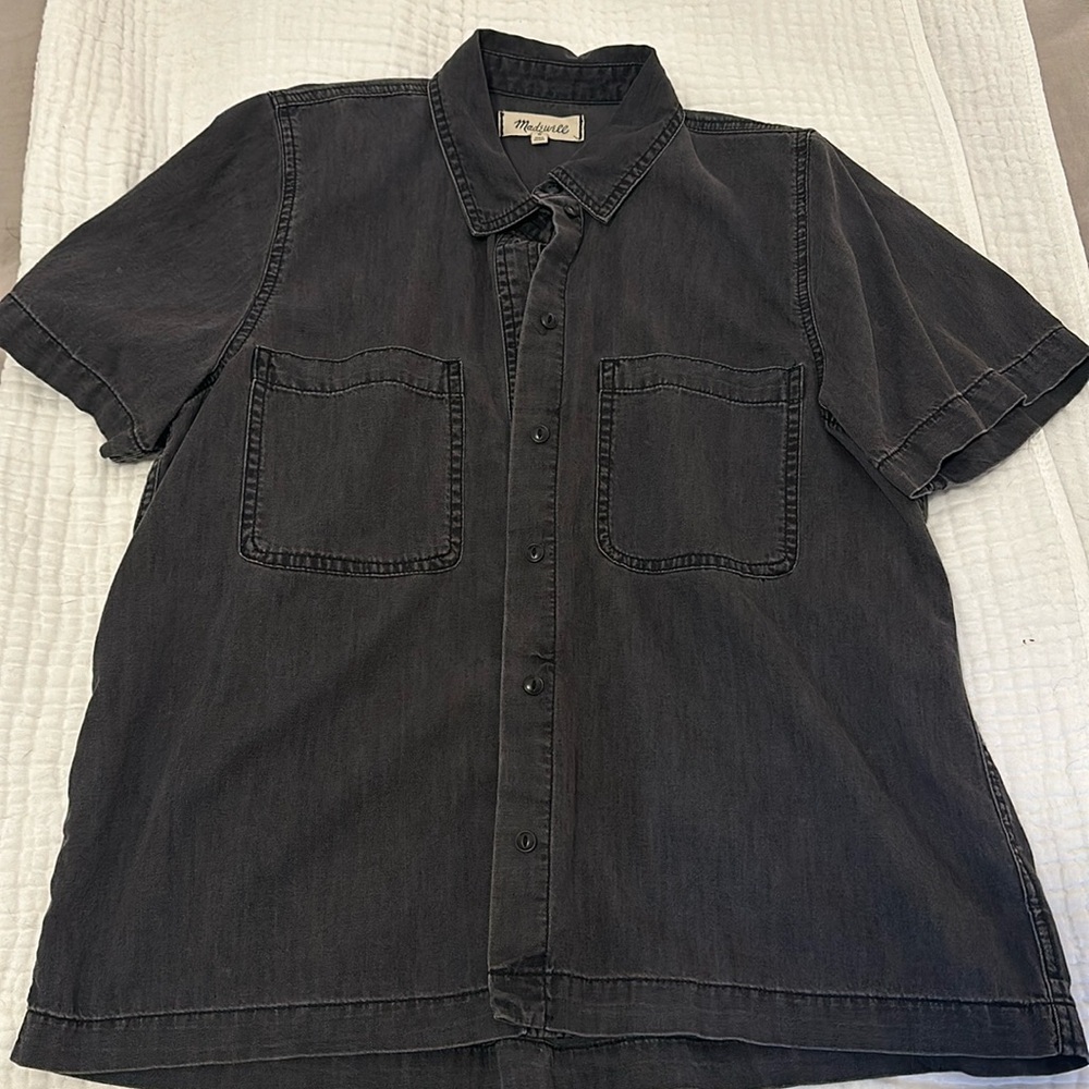 Madewell denim short sleeve button up shirt